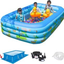 Inflatable Pool for Kids Family with Electric Pump