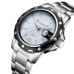 Alternative view of Men Watch Fashion Casual Business Waterproof Quartz Calendar Stainless Steel Strap Watches