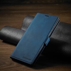 Samsung Galaxy Note 10 Plus Leather Magnetic Wallet Flip Case - Blue