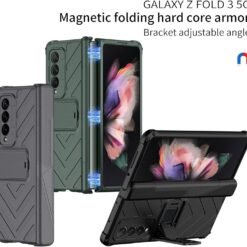 Alternative view of Samsung Galaxy Z Fold 3/4 Case with Stand Adjustable Stand, Magnetic Hinge Cover, Upgrade Drop Shock Resistant Folding Case