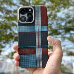 Alternative view of British Style Carbon Fiber Tartan MagSafe Case for iPhone Series