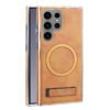 Luxury Premium PU Leather Invisible Stand Magnetic Wireless Charging Case for Samsung Galaxy S23/S24 Ultra