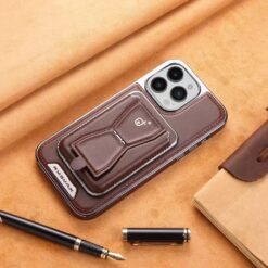 Alternative view of Leather Wallet Stand Phone Case For iPhone 13  14 15 16 Pro Max Series Phone Card Holder Leather Cover.