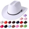 British Style Cowboy Hat Fashion Chic Unisex Solid Color Jazz Hat