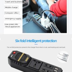 Alternative view of High Quality 200 Watt Mini Car Inverter Modified Sine Wave DC 12V to AC 220V Power Inverter