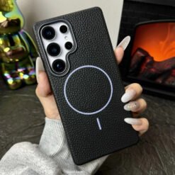 Alternative view of Luxury Premium Business Style Litchi Texture Magnetic Wireless Charging Phone Cover Case for Samsung Galaxy S Series