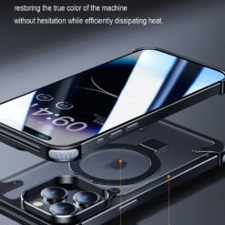 Alternative view of Luxury Premium Magnetic Stand Wireless Charging Anti-Yellowing Shockproof Slim Case Cover For Samsung iPhone Series