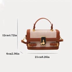 Alternative view of Luxury Premium PU Leather Small Square Bag Shoulder Bag Retro Leisure Crossbody