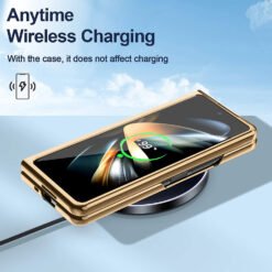 Alternative view of Luxury Premium Diamond air cushion Leather Ring Holder Lens Protection Shockproof Case  Cover For Samsung Galaxy Z Fold 5/Z Fold 6