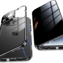 Alternative view of Luxury Premium Magnetic Adsorption Metal Frame with 360 Full Body For iPhone 15 Pro Max