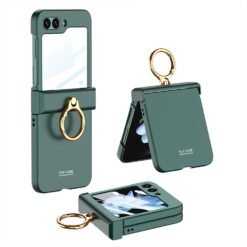 Alternative view of Luxury Premium Hinge Protection with Ring Holder Case Cover for Galaxy Z Flip 5