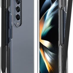 NINKI Crystal Clear Transparent with S Pen Slot Hinge Protective Cover Case for Galaxy Z Fold 3/Z Fold 4