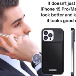 Luxury Premium Luxury Leather Magnetic Aluminum Fragrance Case Cover For iPhone 15 Pro/15 Pro Max