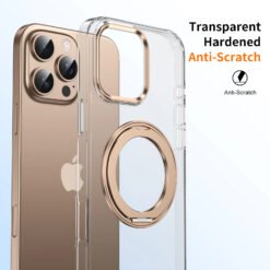 Alternative view of Luxury Premium 360° Rotating Magnetic Holder Magsafe Wireless Charging Transparent Case Cover For iPhone Series