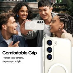 Luxury Premium Clear Crystal Clear Slim Fit Thin Transparent TPU Magsafe Case Cover For Samsung S24/S24 Plus