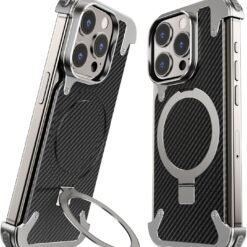 Luxury Premium Oatsbasf Magsafe Magnetic Anti-Collision Carbon Fibre Case Cover for iPhone 15 Pro (Copy)