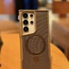 Luxury Premium Carbon Fiber Aluminum Alloy Stand Magnetic Phone Case Cover For Samsung Galaxy S24 Ultra