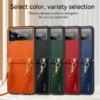 Luxury Premium SULADA Litchi Texture Leather + TPU Phone Case with Strap Case Cover For Z Flip 3/Z Flip 4