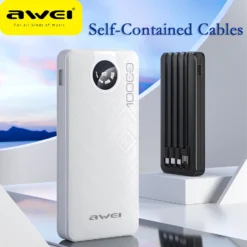 Awei P133K Power Bank 10000mAh with Multiple Charging Cable Outputs Portable Power Bank