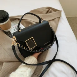 Alternative view of Luxury Premium Fashion Texture Small Chain New Simple Square Versatile One Shoulder Crossbody Bag