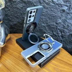 Alternative view of Luxury Premium Magnetic Bracket Matte Wireless Charging Case Cover For Samsung Galaxy S22 Ultra/S23 Ultra