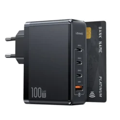 Alternative view of USAMS 100W 4 USB Port Fast Charging GaN Charger for iPhone, Android and Type-c Laptops