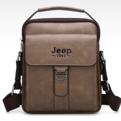 Alternative view of Luxury Brand Vintage Leather Messenger Shoulder Bag