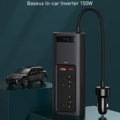 Baseus Power Inverter DC 12V to AC 220V 150W Dual Port Fast Charging Car Power Station