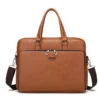 JEEP BULUO Waterproof Retro PU Leather Business Laptop Bag