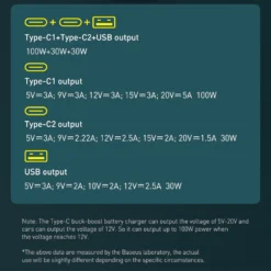 Alternative view of Baseus 160W Car Charger QC 5.0 Fast Quick Charging PD3.0  USB Type C Car Charger