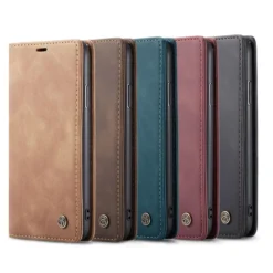 Luxury Premium Magnetic Caseme Retro Flip Wallet Leather Case Cover and 3D Glass Protector For iPhone Series