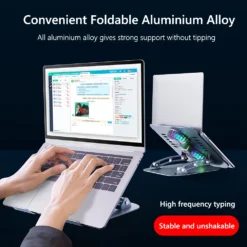 4.1 Radiator Foldable Laptop Stand With Dual Cooling Fan Heat Dissipation