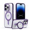 Luxury Premium Magnetic 360° Rotation Stand Ring Holder Frosted Transparent Case Cover For iPhone Series