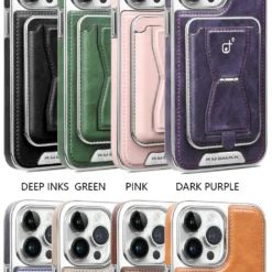 Luxury Premium Leather Magnetic Magsafe Card Slot High Business Leather Phone cover 15 Pro Max