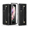 Luxury Premium Fashion Design Anti-Sweat Leather Wristband Folding Case Cover For Samsung Z Fold 3/Z Fold 4