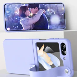 Alternative view of Luxury Premium Skin Feel Hand Strap Design Phone Case for Samsung Galaxy Z Flip 5