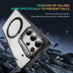 Alternative view of Luxury Premium Camera Lens Frame Metal Bracket Shockproof Phone Case For Samsung Galaxy S23 Ultra