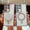 Luxury Premium Plating Bling Glitter Diamond Magnetic For Magsafe Phone Case For Samsung S22 Ultra/S23 Ultra