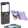 Luxury Premium Hinge Protection with Ring Holder Case Cover for Galaxy Z Flip 5