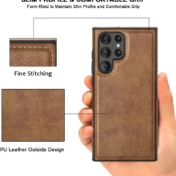 Alternative view of Luxury Premium PU Line Leather Stitching Case Cover For Samsung Galaxy S23 Ultra/S24 Ultra