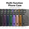 Luxury Premium Luxury PU Leather Invisible Stand Magnetic Wireless Charging Case Cover For Samsung Galaxy S24 Ultra