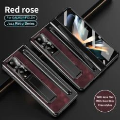 Alternative view of Luxury Premium Retro Leather Folding Stand Phone Case For Samsung Galaxy Z Fold 3/Z Fold 4