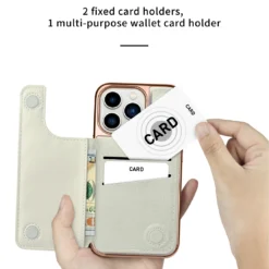 Alternative view of ONEGIF Lurxury Wallet Card Holder kickstand Phone Case Cover for iPhone Series