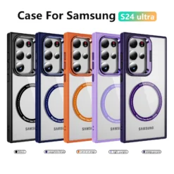 Luxury Premium Camera Lens Frame Metal Bracket Shockproof Phone Case For Samsung Galaxy S23 Ultra