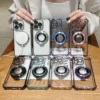 Luxury Premium Magnet Wireless Charging Shockproof Transparent Soft Silicone Case Cover For iPhone 14 Pro Max/15 Pro Max/16 Pro Max