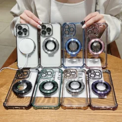 Luxury Premium Magnet Wireless Charging Shockproof Transparent Soft Silicone Case Cover For iPhone 14 Pro Max/15 Pro Max/16 Pro Max