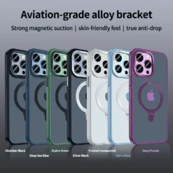 Luxury Premium Traslucent Case Cover With Ring Stand For iPhone Series