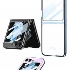 Luxury Premium Ultra Thin Electroplating Transparent Folding Shockproof With Mirror Case Cover For Samsung Galaxy Z Flip 5