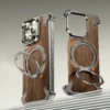 Luxury Premium Eary Natural Wood Frameless MagSafe  Shockproof Case Cover For iPhone 15 Pro Max