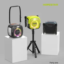 HOPESTAR Portable Wireless Bluetooth Speaker 80W High Power Dual Microphone Outdoor Home Karaoke